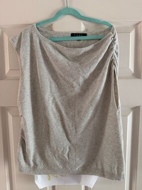Off the shoulder Light Gray Knit Top